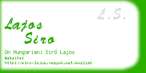 lajos siro business card